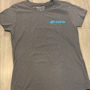 Costa Women's Charcoal Tee‎ with Blue Logo